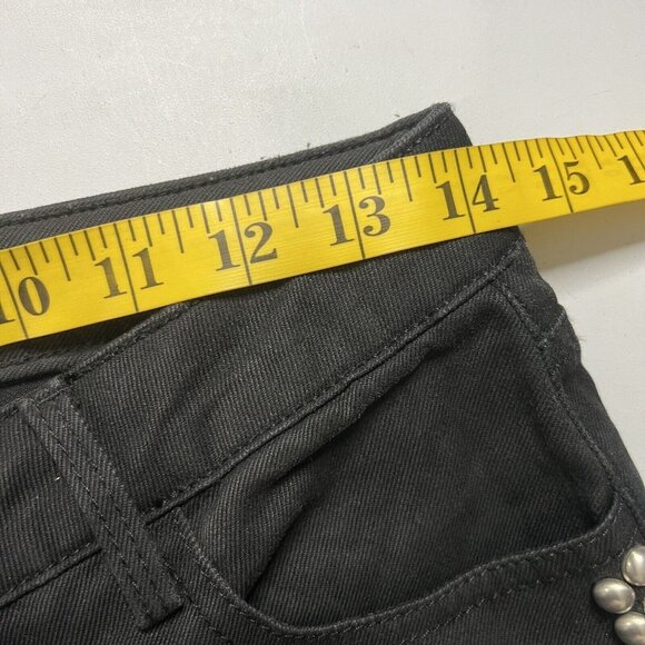 ETIENNE MARCEL Revolve Studded Skinny Black Jeans Size 26 Dark Denim Distressed - Picture 10 of 13